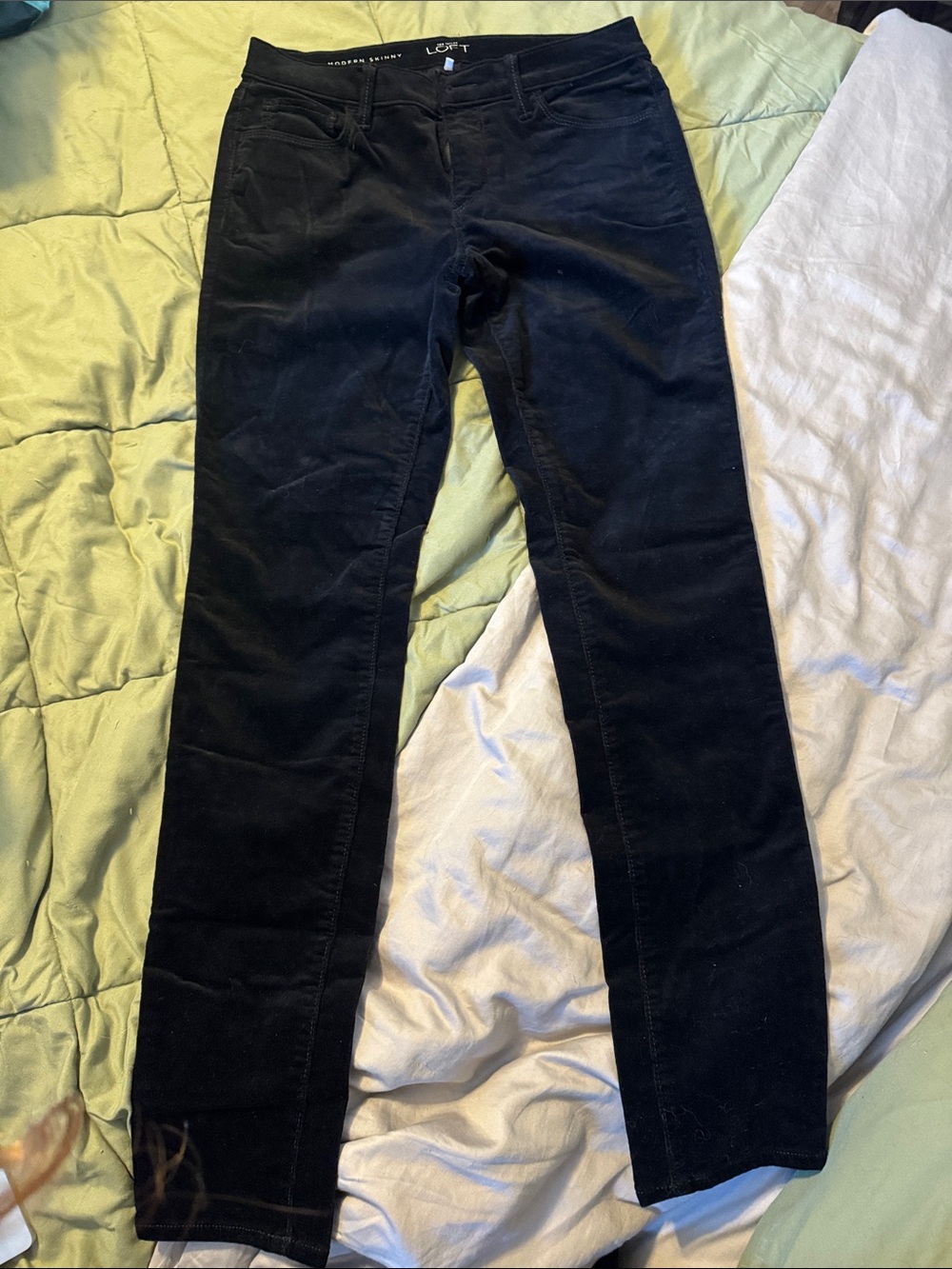 LOFT Modern Skinny Black Corduroy Women's Slim Jeans